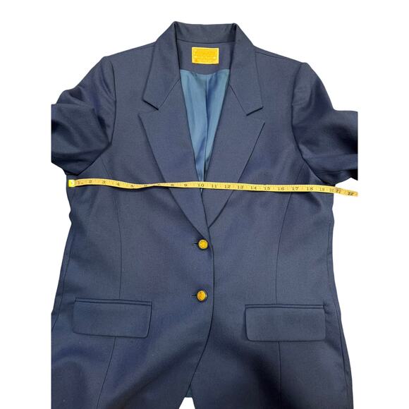 VTG Pendleton Women's Size S M 100% Virgin Wool Navy Blue Blazer Jacket USA Made - Picture 4 of 9